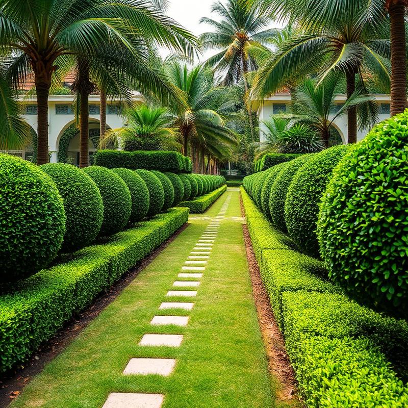 Precision hedge trimming and bush shaping service